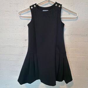 Jacadi Navy Pinafore Dress Pleated Hem 3 Paris Chic Preppy Classic